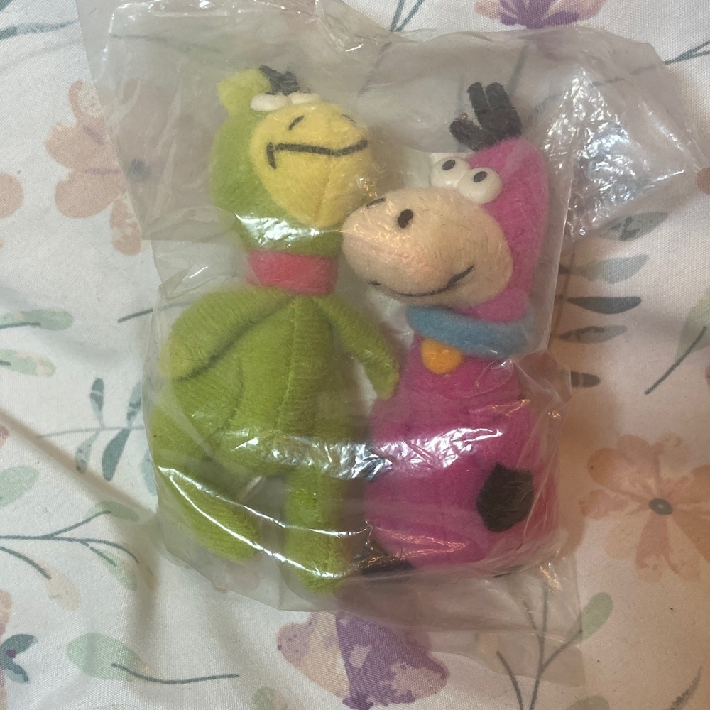 NEW Vintage 1980’s Dennys Flinstone Mini Plush Toys.